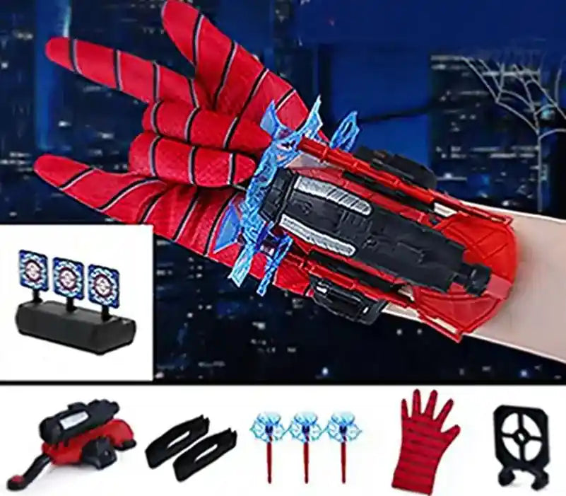 Lanceur de Toile Spider-Man avec Gant + 3 Cibles Lumineuses LED – Set Héros Complet