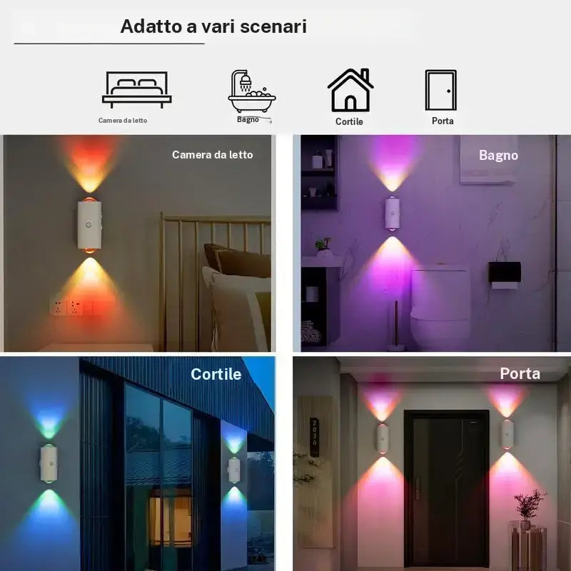 Veilleuse LED Rechargeable 16 Couleurs avec Télécommande & Détecteur de Mouvement
