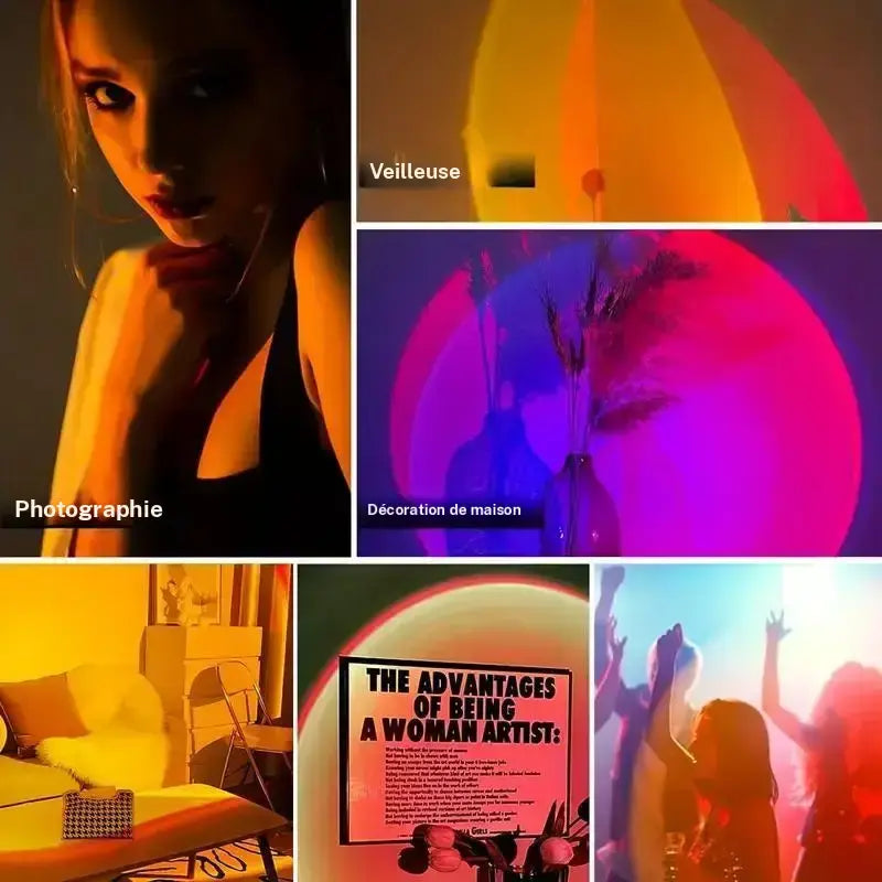 Veilleuse LED Rechargeable 16 Couleurs avec Télécommande & Détecteur de Mouvement