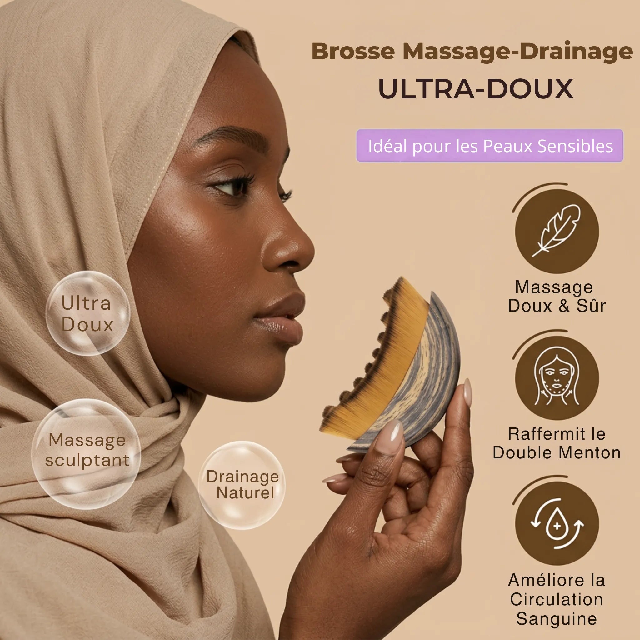 Brosse de Massage Lymphatique Visage — Sculpteur V-Shape Élite ✨（Achetez 1 + 1 GRATUIT）