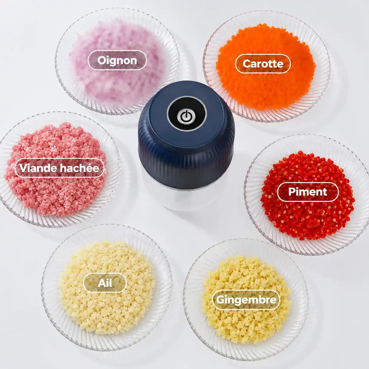 Mini Hachoir Électrique Sans Fil USB – Pour Ail, Oignon, Piment & Condiments