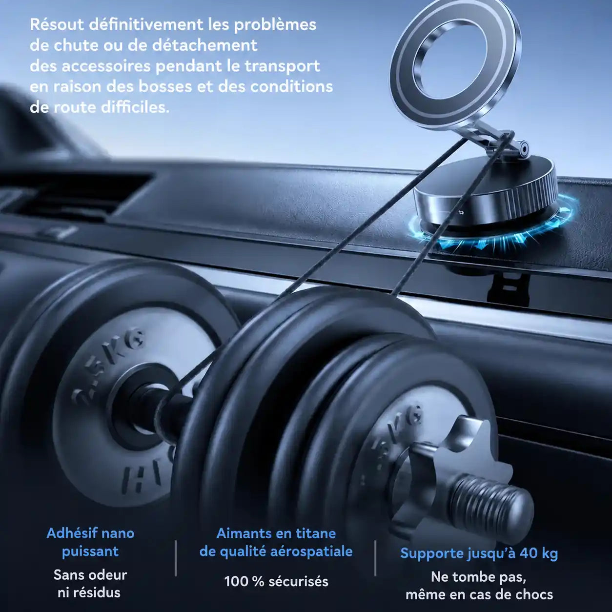 Support Téléphone Voiture Magnétique 360° – Ultra-Stable & Anti-Secousse