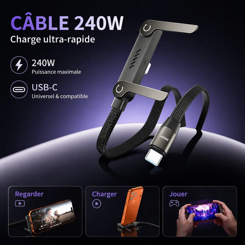Câble de Charge 240W🔥 (Acheter 1 + 1 Offert) - Paiement à la Livraison