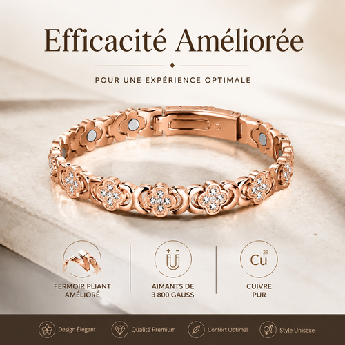 Bracelet de Luxe Trèfle de la Fortune - Édition Cristaux Scintillants (Paiement à la Livraison)