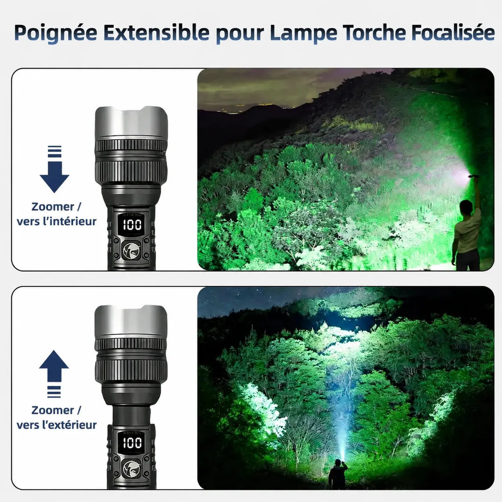 Lampe Torche Tactique Super Puissante 2-en-1 OmniGlow & Batterie de Secours d'Urgence [Paiement à la Livraison]