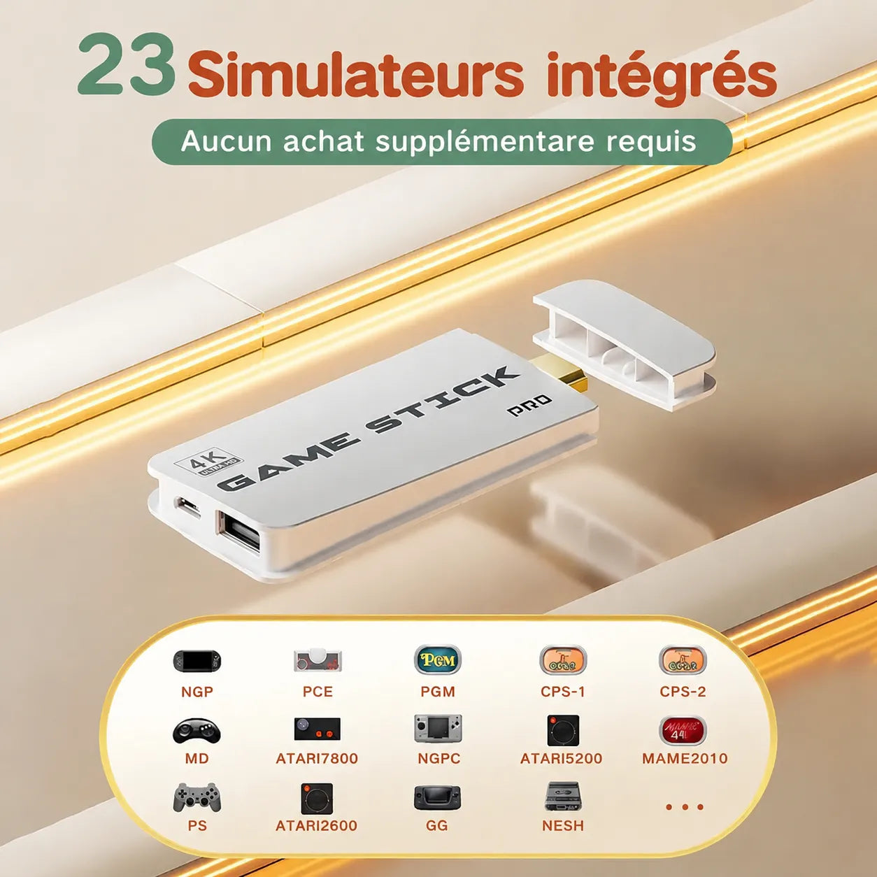Console de Jeux Rétro LuxePlay HDMI | Plus de 40 000 Jeux Intégrés & 2 Manettes Sans Fil | Système de Jeu Portable HD | Paiement à la Livraison (COD)