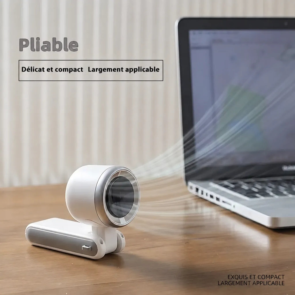 Ventilateur Turbo Portable et Pliable | Mini Ventilateur de Refroidissement à 5 Vitesses | Rechargeable USB |Livraison Gratuite