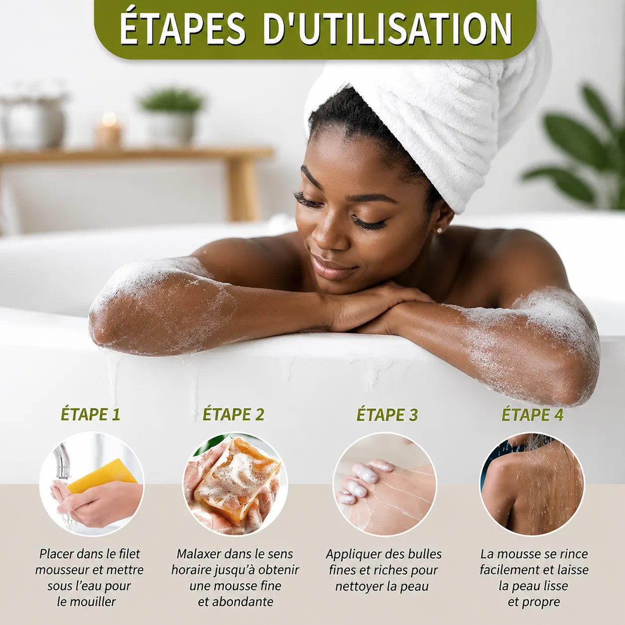 Savon Naturel au Curcuma & Kojic — Pour un Teint Lumineux et Sans Imperfections（Achetez 1 + 1 GRATUIT）