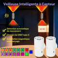 Veilleuse LED Rechargeable 16 Couleurs avec Télécommande & Détecteur de Mouvement