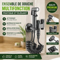 Pistolet Nettoyeur Haute Pression WC – Kit Complet Anti-Fuite pour Salle de Bain (Gris Métallisé)