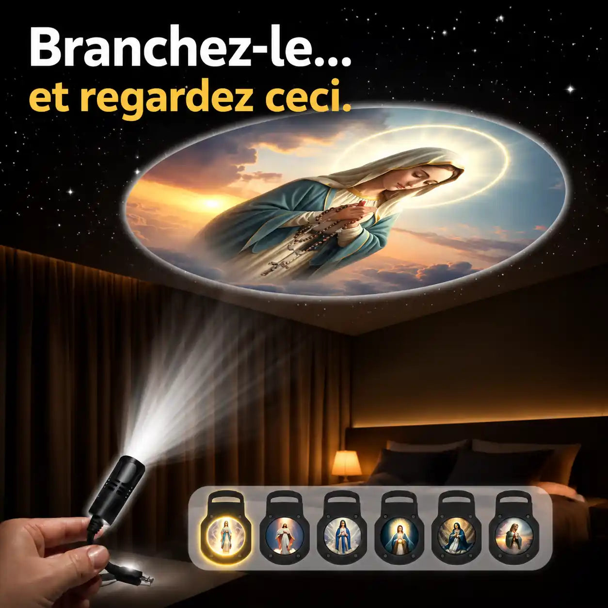 FaithBeam – La Lumière qui Rapproche de Dieu – 12 Images Sacrées (Marie & Jésus)