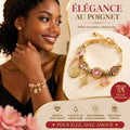 Bracelet Sacré Céleste & Perles Roses – Chaîne Serpent Dorée avec Médaille Miraculeuse & Croix Scintillante (Paiement à la Livraison)