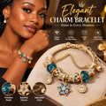 Bracelet Royal Bleu Saphir & Or Impérial – Style Bohème Vintage avec Cristal Étoilé & Fleur Scintillante (Paiement à la Livraison)
