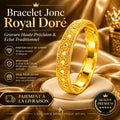 Bracelet Jonc Royal Doré – Gravure Haute Précision & Éclat Traditionnel (Paiement à la Livraison)
