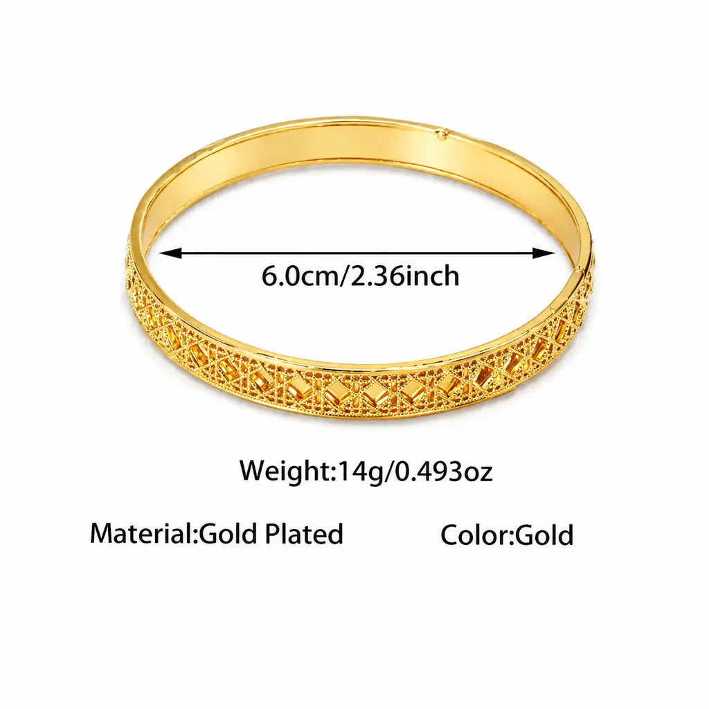Bracelet Jonc Royal Doré – Gravure Haute Précision & Éclat Traditionnel (Paiement à la Livraison)
