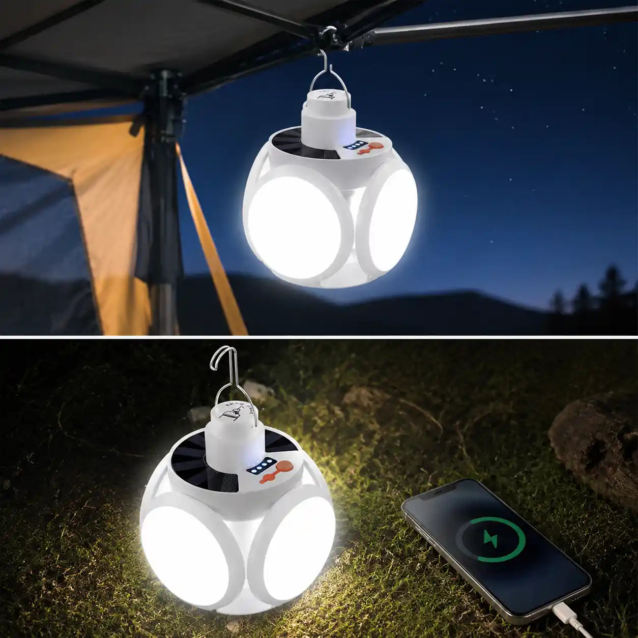 Lanterne Solaire LED Pliable – Design Ballon, Rechargeable USB